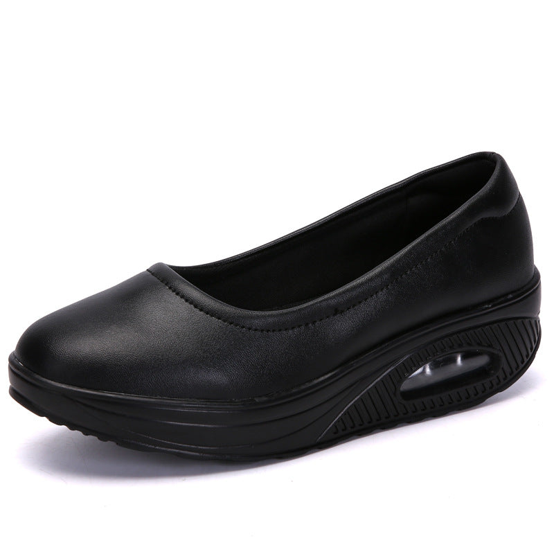 leather breathable | Black Shoes