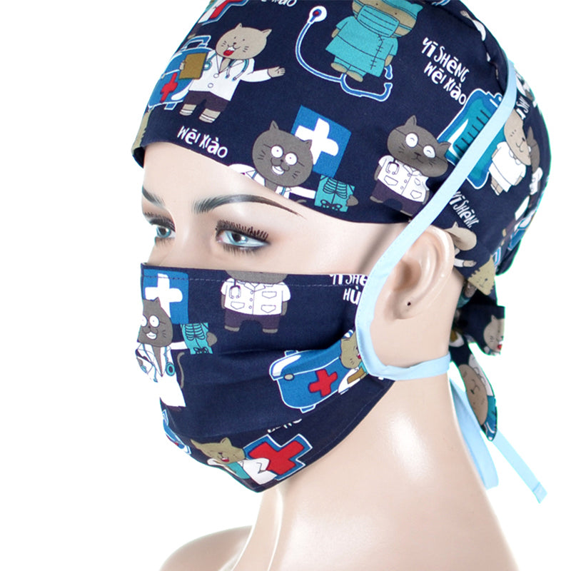 Double-layer printed lace surgical cap