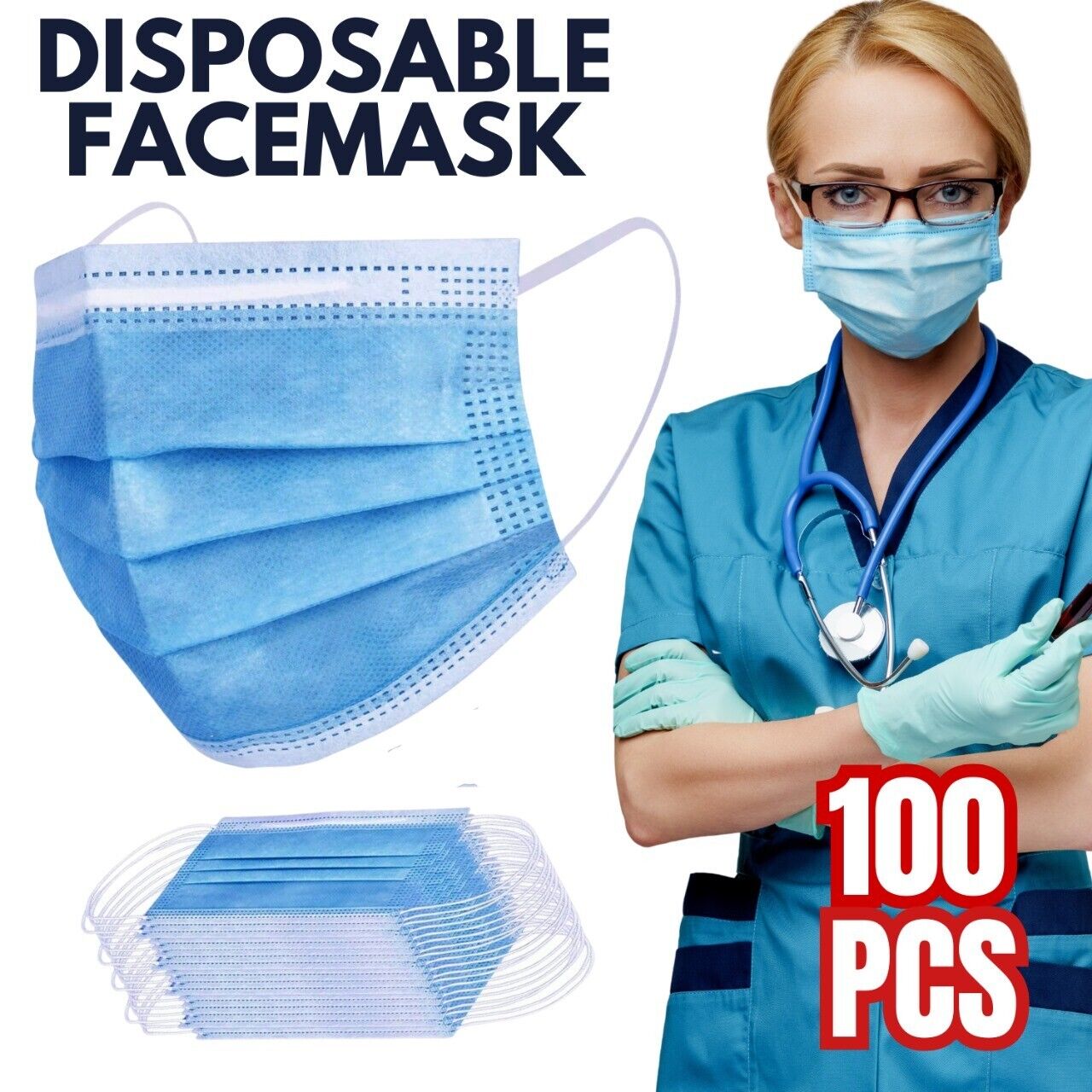 3 ply disposable protective face mask