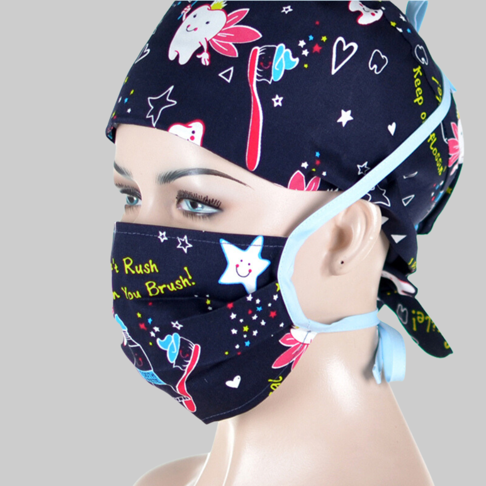 Double-layer printed lace surgical cap