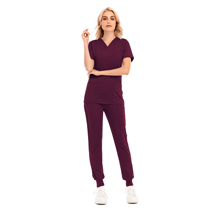 red scrubs set